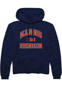 Rally Illinois Fighting Illini Mens Navy Blue No 1 Long Sleeve Hoodie