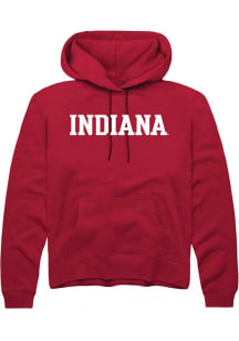 Rally Indiana Hoosiers Mens Red Wordmark Long Sleeve Hoodie