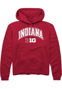Rally Indiana Hoosiers Mens Red Arch Logo Long Sleeve Hoodie