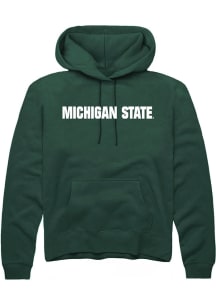 Rally Michigan State Spartans Mens Green Wordmark Long Sleeve Hoodie