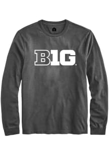 Rally Big Ten Charcoal Primary Logo Long Sleeve T Shirt