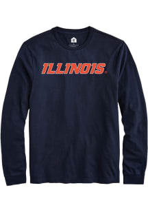Rally Illinois Fighting Illini Navy Blue Wordmark Long Sleeve T Shirt