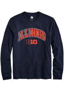 Rally Illinois Fighting Illini Navy Blue Arch Logo Long Sleeve T Shirt
