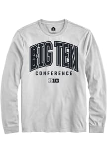 Rally Big Ten White Arch Logo Long Sleeve T Shirt