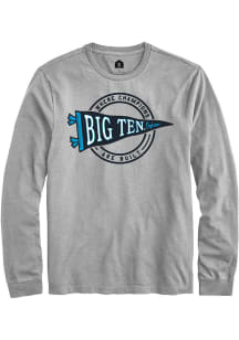 Rally Big Ten Grey Pennant Long Sleeve T Shirt