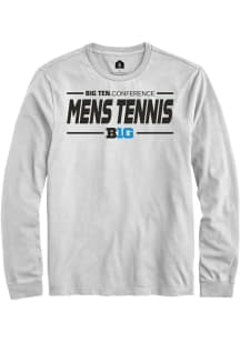 Rally Big Ten White Mens Tennis Long Sleeve T Shirt