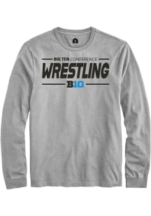 Rally Big Ten Grey Wrestling Long Sleeve T Shirt