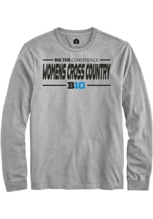 Rally Big Ten Grey Womens Cross Country Long Sleeve T Shirt