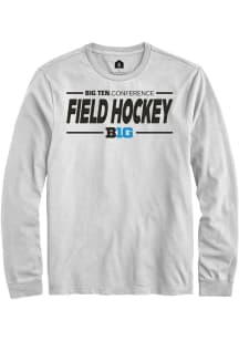 Rally Big Ten White Field Hockey Long Sleeve T Shirt