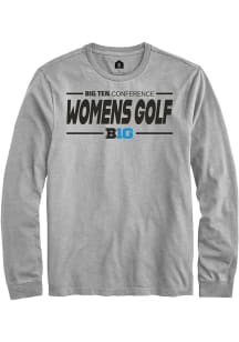 Rally Big Ten Grey Womens Golf Long Sleeve T Shirt