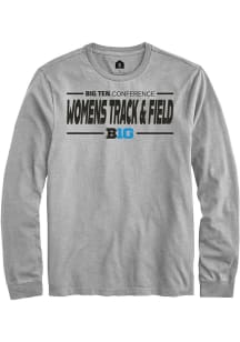 Rally Big Ten Grey Womens Track & Field Long Sleeve T Shirt