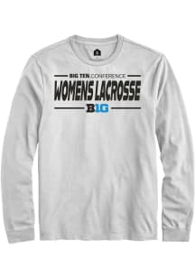 Rally Big Ten White Womens Lacrosse Long Sleeve T Shirt