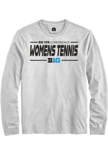 Rally Big Ten White Womens Tennis Long Sleeve T Shirt