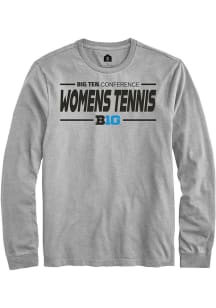 Rally Big Ten Grey Womens Tennis Long Sleeve T Shirt