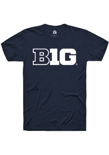 Rally Big Ten Navy Blue Primary Logo Short Sleeve T Shirt