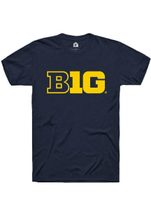 Rally Big Ten Navy Blue Primary Logo Short Sleeve T Shirt