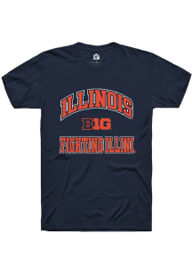 Rally Illinois Fighting Illini Navy Blue No 1 Short Sleeve T Shirt