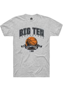 Rally Big Ten White Basketball Ribbon Short Sleeve T Shirt