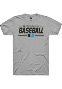 Rally Big Ten Grey Baseball Short Sleeve T Shirt