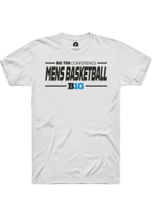 Rally Big Ten White Mens Basketball Short Sleeve T Shirt