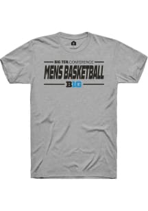 Rally Big Ten Grey Mens Basketball Short Sleeve T Shirt