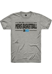 Rally Big Ten Grey Mens Basketball Short Sleeve T Shirt