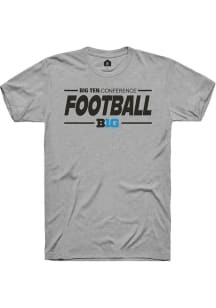 Rally Big Ten Grey Football Short Sleeve T Shirt