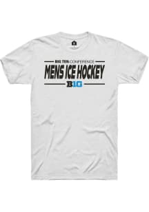 Rally Big Ten White Mens Ice Hockey Short Sleeve T Shirt