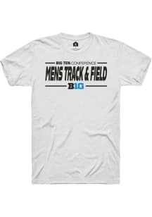 Rally Big Ten White Mens Track & Field Short Sleeve T Shirt