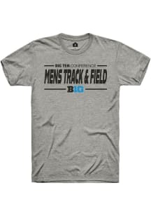 Rally Big Ten Grey Mens Track & Field Short Sleeve T Shirt