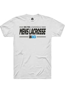 Rally Big Ten White Mens Lacrosse Short Sleeve T Shirt