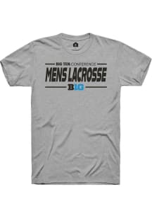 Rally Big Ten Grey Mens Lacrosse Short Sleeve T Shirt