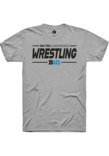 Rally Big Ten Grey Wrestling Short Sleeve T Shirt