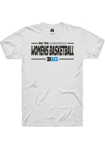 Rally Big Ten White Womens Basketball Short Sleeve T Shirt
