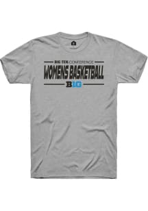 Rally Big Ten Grey Womens Basketball Short Sleeve T Shirt