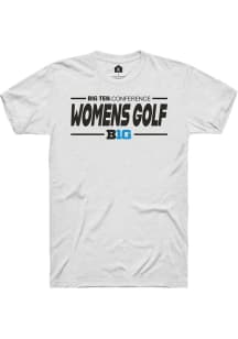 Rally Big Ten White Womens Golf Short Sleeve T Shirt