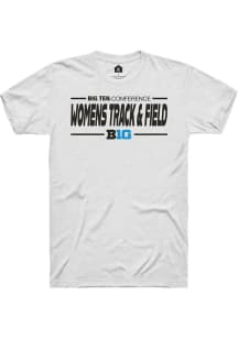 Rally Big Ten White Womens Track & Field Short Sleeve T Shirt