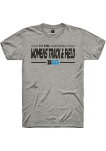 Rally Big Ten Grey Womens Track & Field Short Sleeve T Shirt