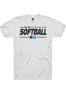 Rally Big Ten White Softball Short Sleeve T Shirt