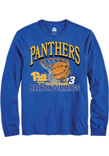 Brandin Cummings  Pitt Panthers Blue Rally NIL Name Number Net Long Sleeve T Shirt