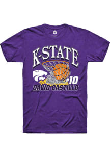 David Castillo  K-State Wildcats Purple Rally NIL Name Number Net Short Sleeve T Shirt