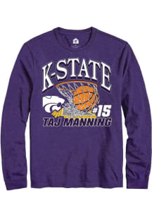 Taj Manning  K-State Wildcats Purple Rally NIL Name Number Net Long Sleeve T Shirt