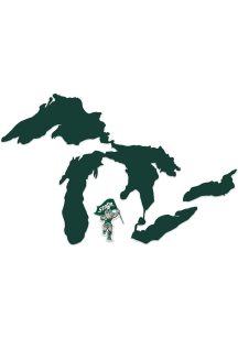 Michigan State Spartans 3x5 Design Auto Decal - Green