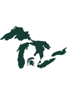 Michigan State Spartans 3x5 Logo Auto Decal - Green