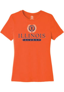 Summit Sportswear Illinois Fighting Illini Womens Orange Alumni Short Sleeve T-Shirt