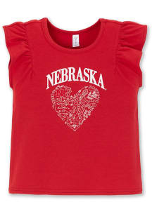 Nebraska Cornhuskers Toddler Girls Cardinal Ladybug Short Sleeve T-Shirt