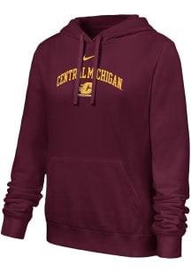 Nike Central Michigan Chippewas Womens Maroon Club Fleece Hooded Sweatshirt