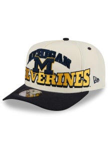 New Era Michigan Wolverines March Madness Big Font 9FIFTY A-Frame Adjustable Hat - White