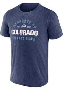 Colorado Avalanche Navy Blue Property Of Poly Short Sleeve T Shirt