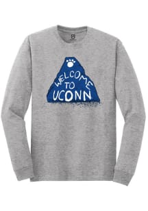 Summit Sportswear UConn Huskies Grey School Specific Long Sleeve T Shirt